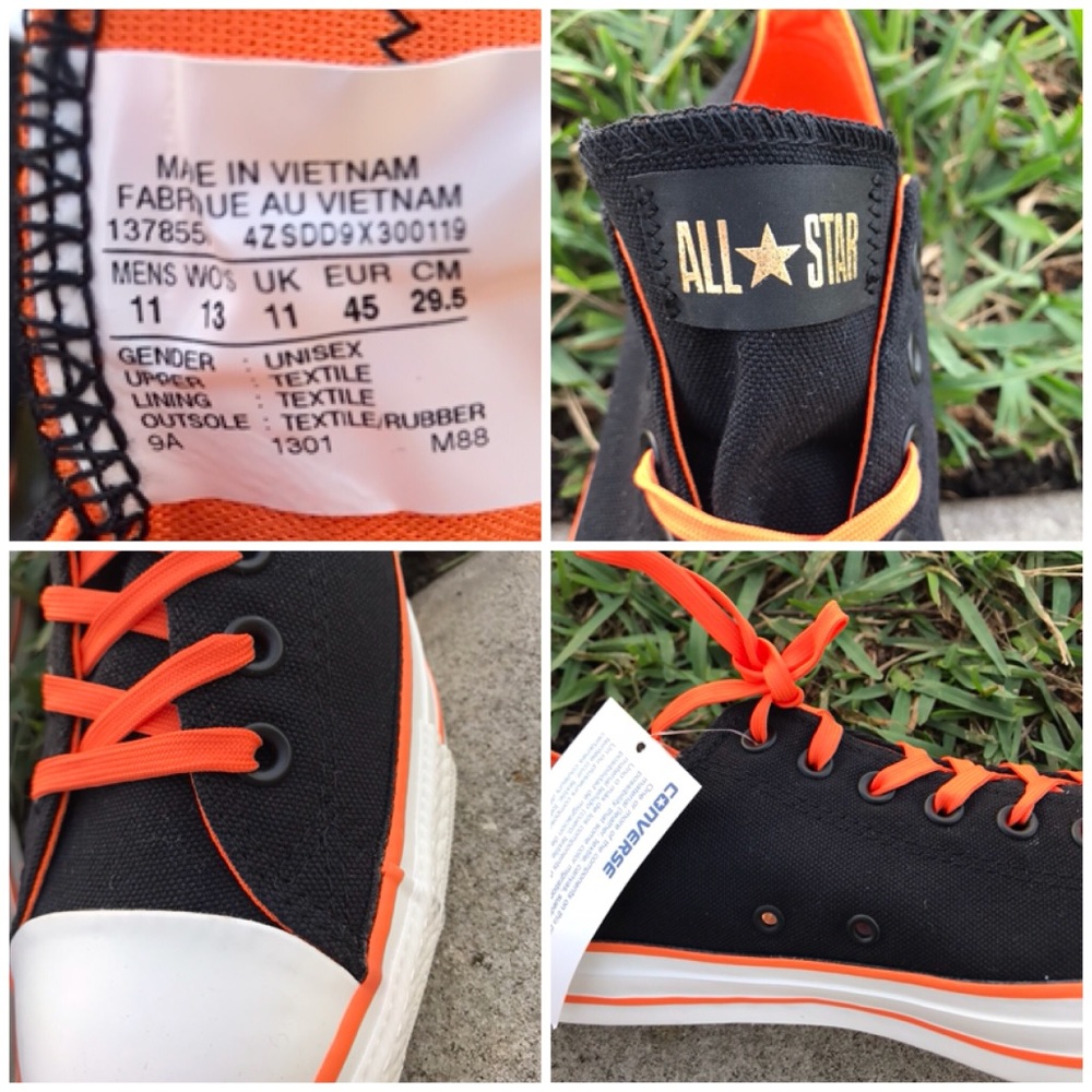 NWT Converse CT All Ox Black/Orange M AUTHENTIC - Picture 6 of 7